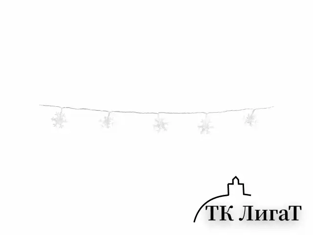 Электрогирлянда-нить комнатная "Снежинки" 10 м, 80 LED, теплый белый, USB, ЗОЛОТАЯ СКАЗКА, 592204