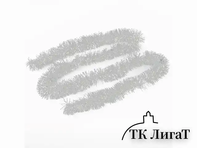 Мишура КОМПЛЕКТ 3 штуки, диаметр 100 мм, длина 2 м, белая, 592218