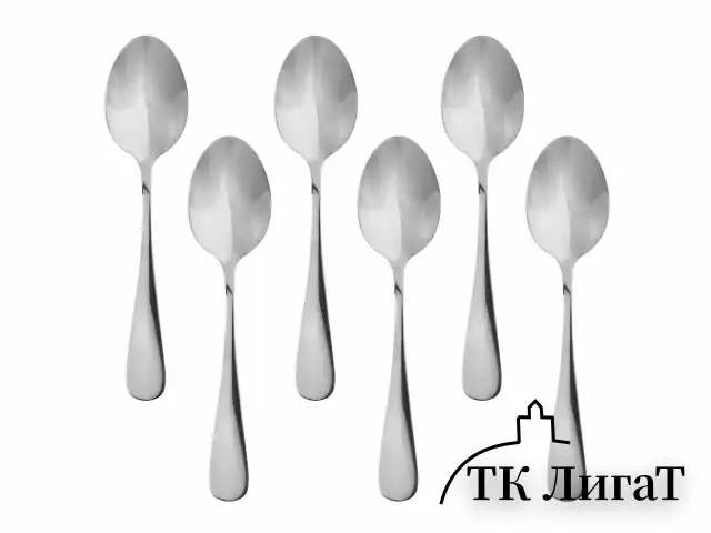Ложки чайные 13,5 см, STANDARD, КОМПЛЕКТ 6 шт., полированная нержавеющая сталь, серебристые DASWERK, 609075