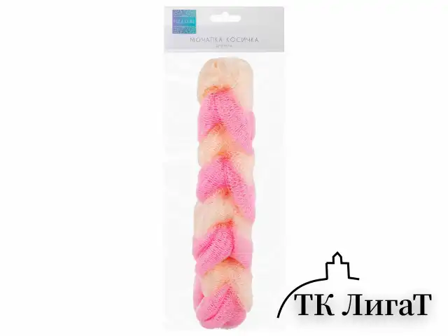Мочалка для тела КОСИЧКА, нейлоновая, 70 г (27х5,5х5,5 см), ассорти, PLEASURE, 1135