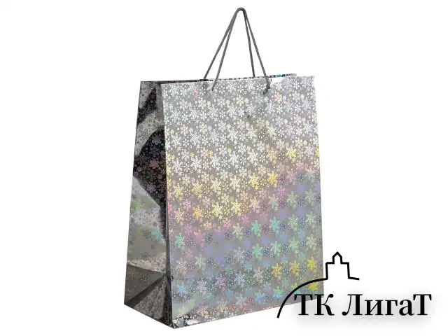 Пакет подарочный новогодний (1 шт.) 41x19x49 см (XXL), ГОЛОГРАФИЯ, ассорти 3 цвета, ЗОЛОТАЯ СКАЗКА, 609613