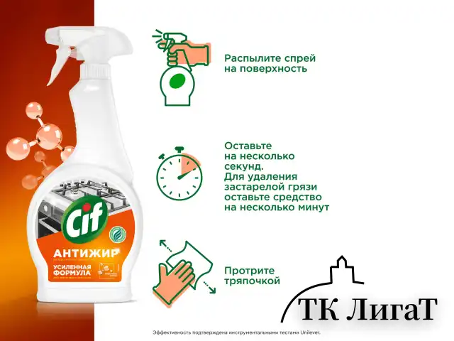 Средство для чистки плит, духовок, грилей от жира и нагара 500 мл, CIF Антижир "Цитрус"
