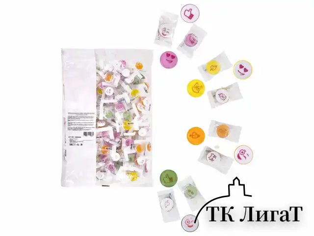 Карамель леденцовая SMILEY CANDY "Микс вкусов с аскорбинкой", в индивидуальной упаковке, 1000 г, ТУРЦИЯ, УТ-00002492