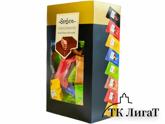 Конфеты мини-вафли в индивидуальной упаковке SORBON "Ассорти Радуга", 300 г