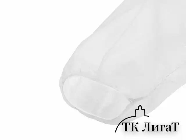 Халат одноразовый белый на кнопках КОМПЛЕКТ 10 шт., XL, 52-54 размер, 110 см, рукав на резинке, 30 г/м2, ОПТИТРЕЙД