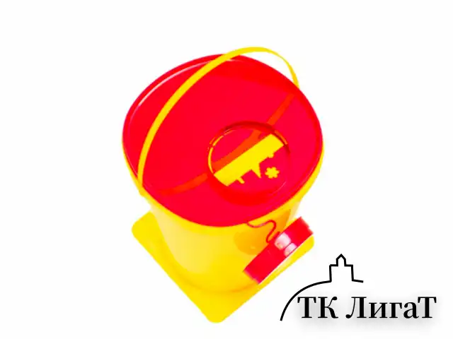 Контейнер для сбора отходов острого инструмента, 5 л, КОМПЛЕКТ 50 шт., желтый (класс Б), СЗПИ