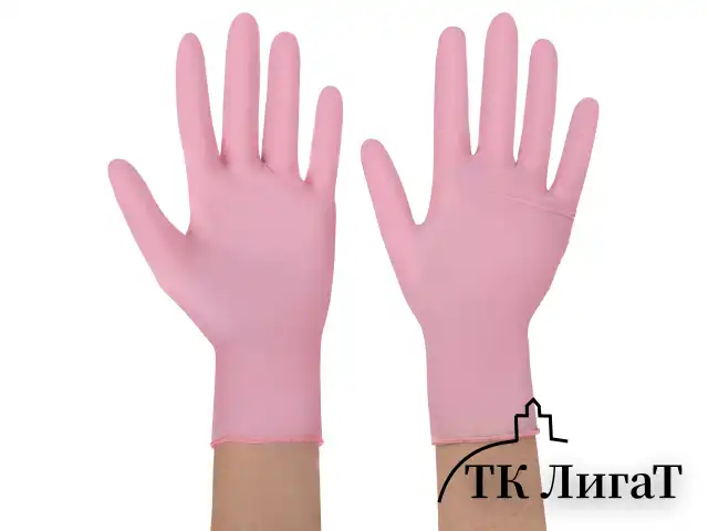 Перчатки нитриловые смотровые SFM Supersoft PINK, Германия, 100 пар (200 шт.), размер S (малый), розовые