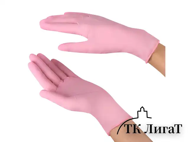 Перчатки нитриловые смотровые SFM Supersoft PINK, Германия, 100 пар (200 шт.), размер S (малый), розовые