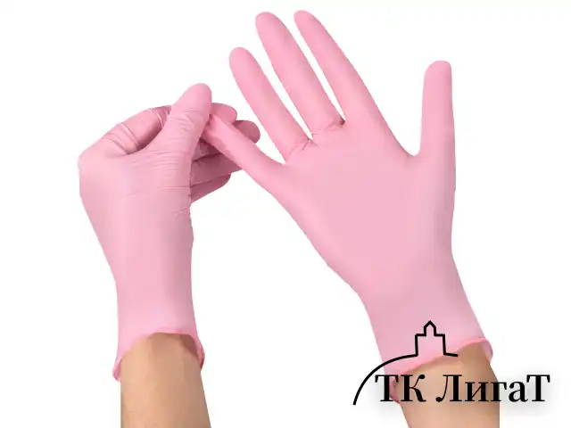 Перчатки нитриловые смотровые SFM Supersoft PINK, Германия, 100 пар (200 шт.), размер S (малый), розовые