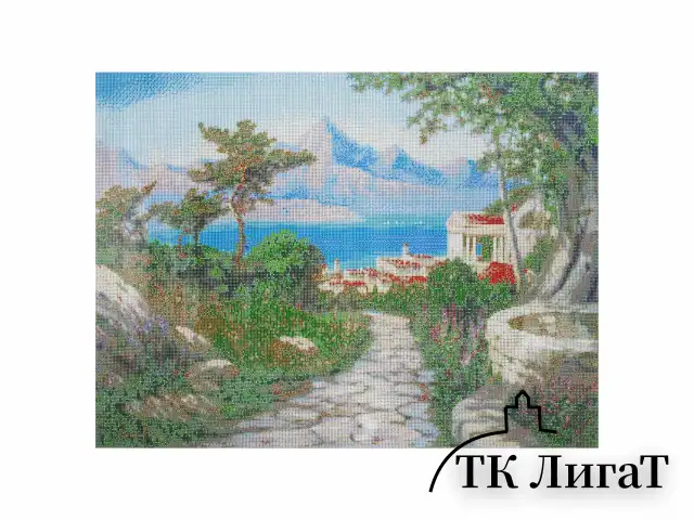 Картина стразами (алмазная мозаика), 60х80 см, ОСТРОВ СОКРОВИЩ "Город у моря", без подрамника, 663870