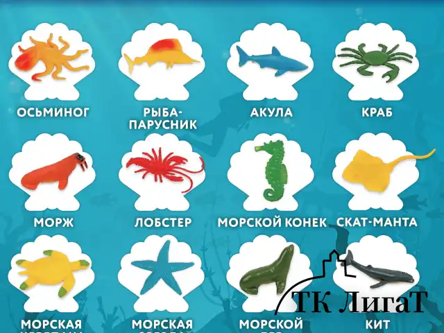 Набор для раскопок "Морские животные", 12 видов, карточки, инструменты, BRAUBERG KIDS, 665126