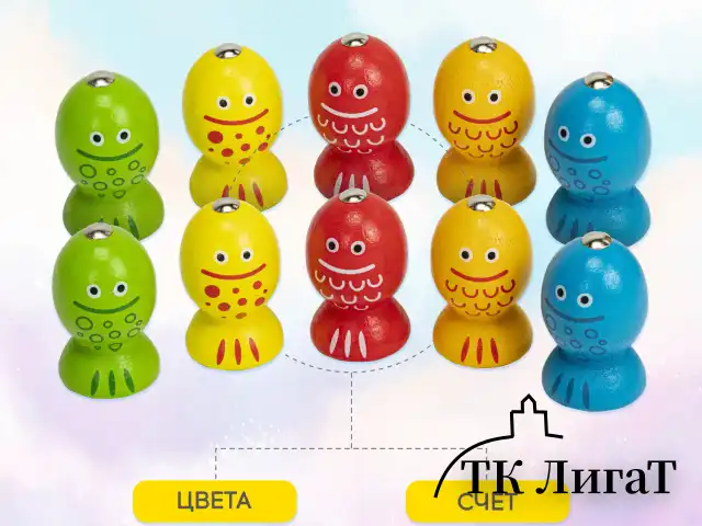 Сортер-рыбалка магнитный деревянный развивающий "Кот", BRAUBERG KIDS, 665246