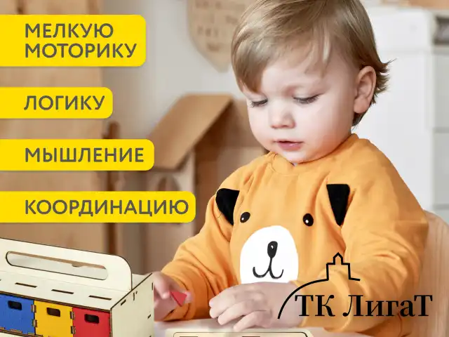 Сортер деревянный развивающий 4 в 1 "Волшебный сундучок", карточки, фигуры, BRAUBERG KIDS, 665265