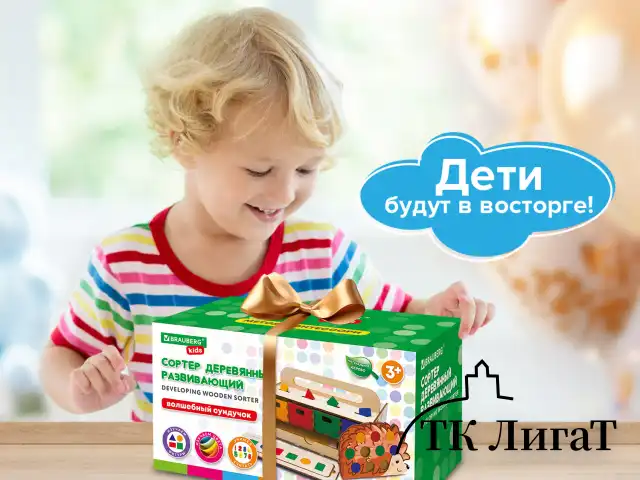 Сортер деревянный развивающий 4 в 1 "Волшебный сундучок", карточки, фигуры, BRAUBERG KIDS, 665265