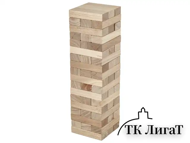 Игра настольная "БАШНЯ", 54 деревянных блока, BRAUBERG HOBBY, 665492