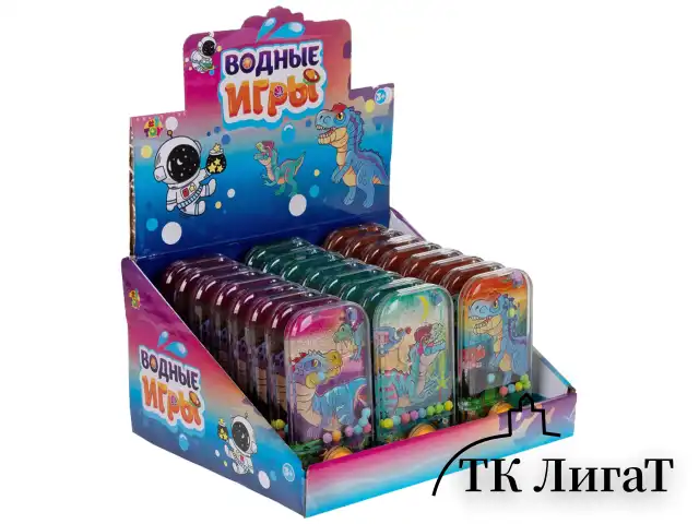 Водный тетрис мячики "Динозавры", 11,5х6х2 см, АССОРТИ 3 вида, дисплей, 1TOY, Т24408