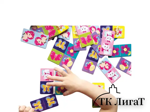 Настольная игра Домино детское с картинками, АССОРТИ, BABY TOYS