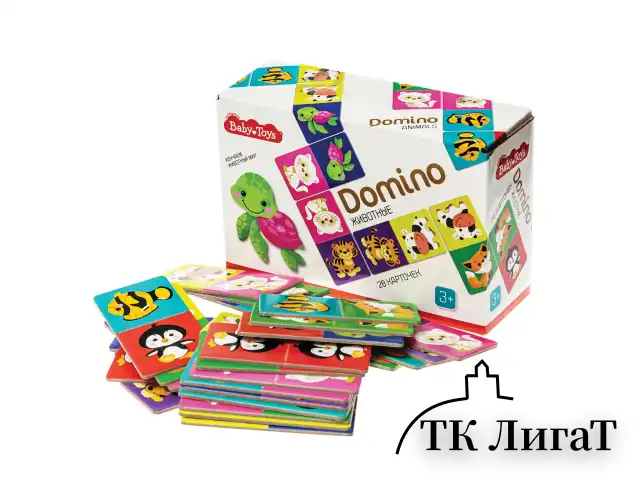 Настольная игра Домино детское с картинками, АССОРТИ, BABY TOYS