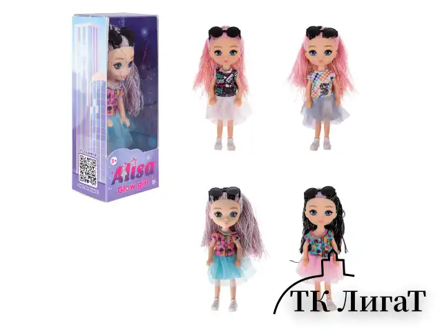 КУКЛА "Alisa GLOW GIRL", с гнущимися коленями, 15 см, АССОРТИ, 8 видов, 1TOY