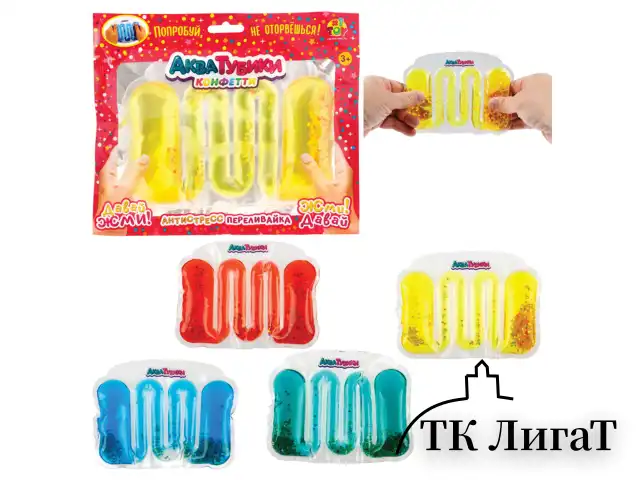 Антистресс-переливайка "АКВАТУБИКИ", АССОРТИ, 12 видов, 1TOY
