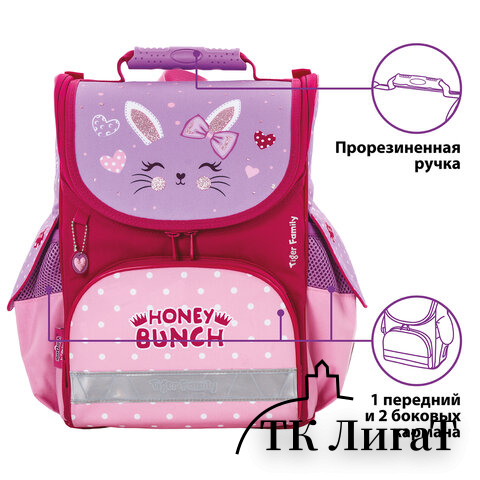 Ранец ЮНЛАНДИЯ by TIGER FAMILY, Эргономичный, 