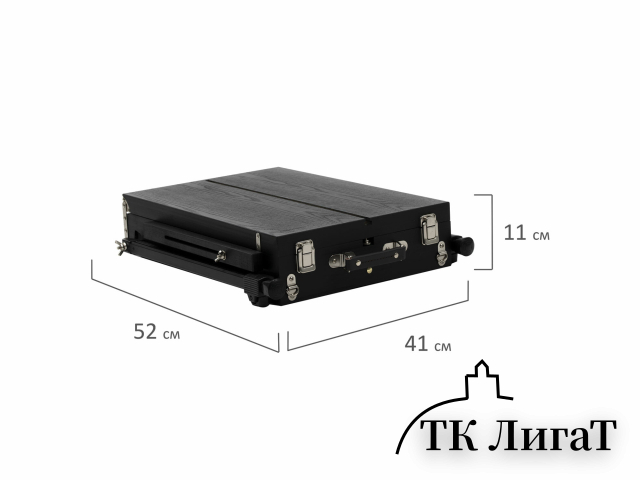 Этюдник-мольберт BRAUBERG ART PREMIERE, алюминиевые ножки, холст до 82 см, черный, 191755
