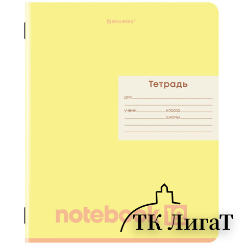 Тетрадь 12 л. BRAUBERG, линия, обложка картон, МОНОХРОМ, 107283