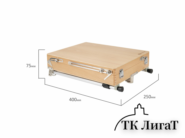 Этюдник из бука, 47х33х8,5 см, высота холста до 60 см, ножки алюминий 78 см, BRAUBERG ART, 192268