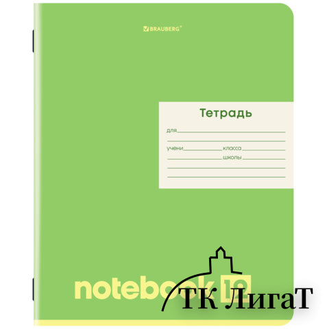 Тетрадь 12 л. BRAUBERG, линия, обложка картон, МОНОХРОМ, 107283