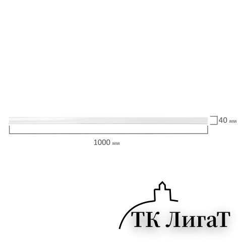 Ценникодержатели полочные самоклеящиеся белые, 1000 мм, КОМПЛЕКТ 10 шт., DBR39, 197266