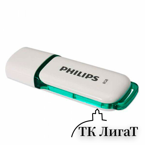 Флеш-диск 8GB PHILIPS SNOW, разъем USB 2.0, зеленый, FM08FD70B/97